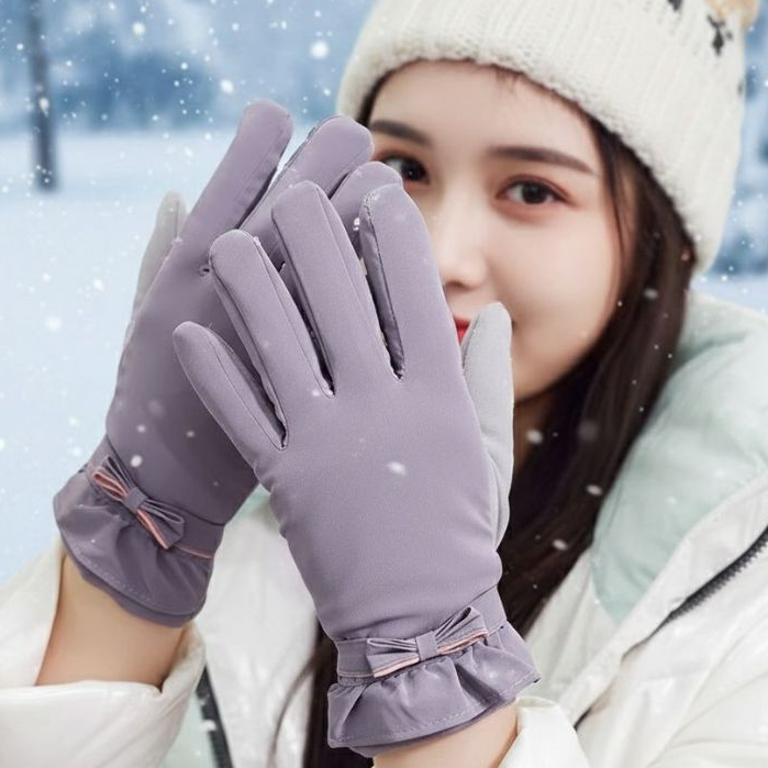 Luva Feminina Térmicas Pelinho À Prova De Vento 