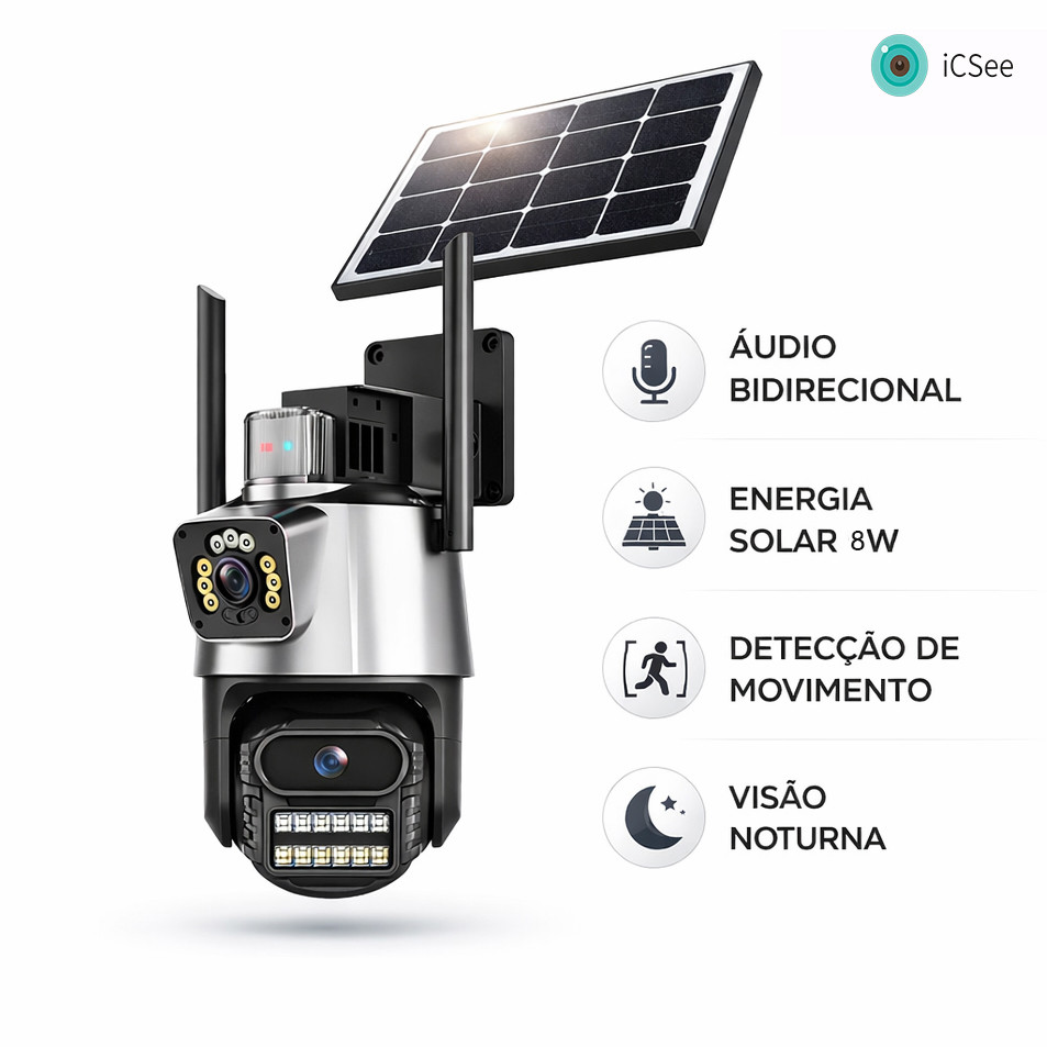 Câmera de Segurança 4G Wifi Solar IP66 Full HD c