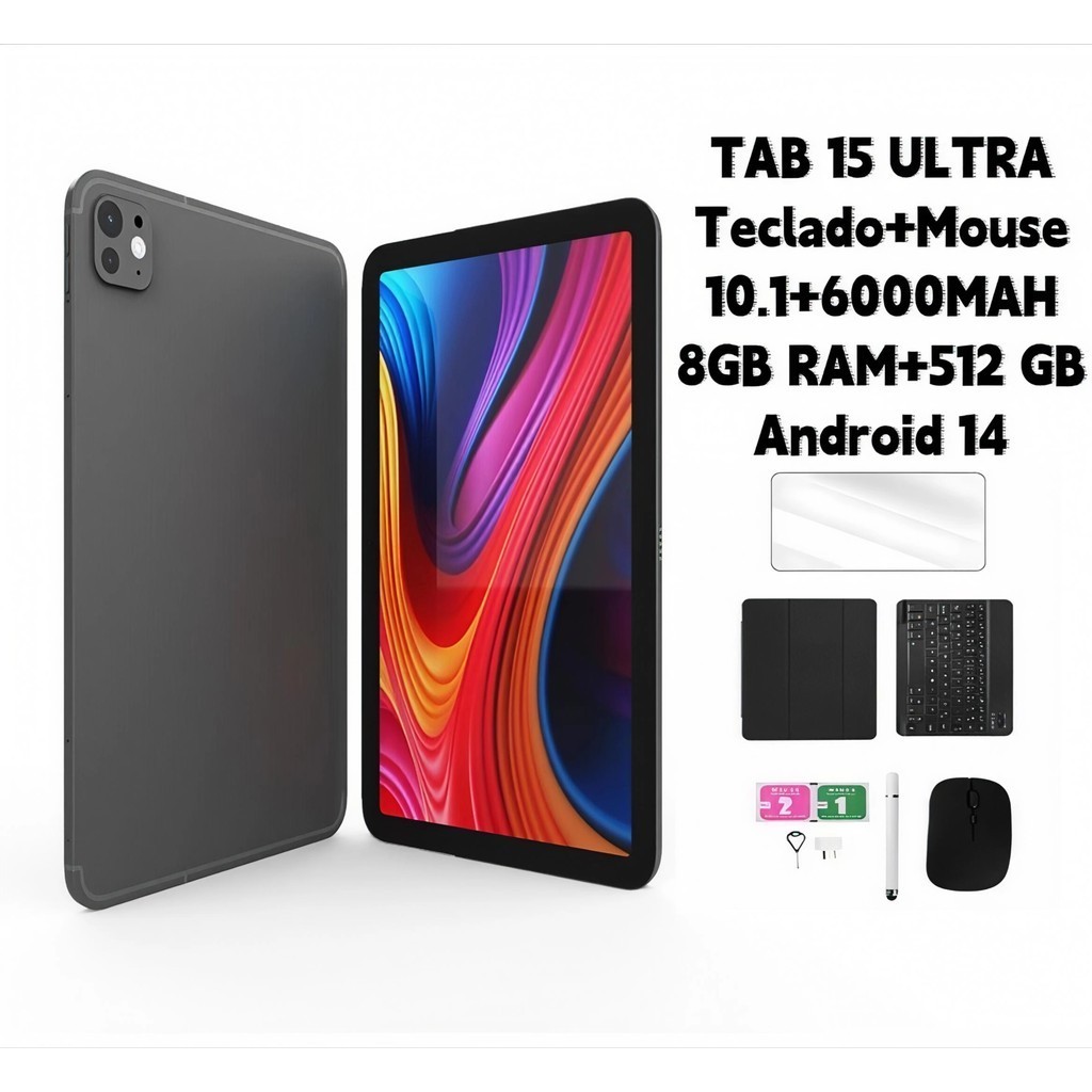 Tablet 15 ultra Android 14 6000mah 10.1 12GB+512GB