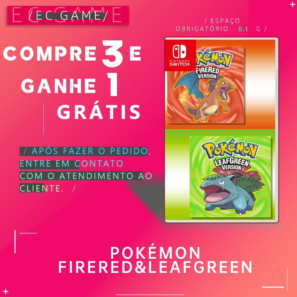 Pokémon FireRedELeafGreen-NS Leve 3 e ganhe 1