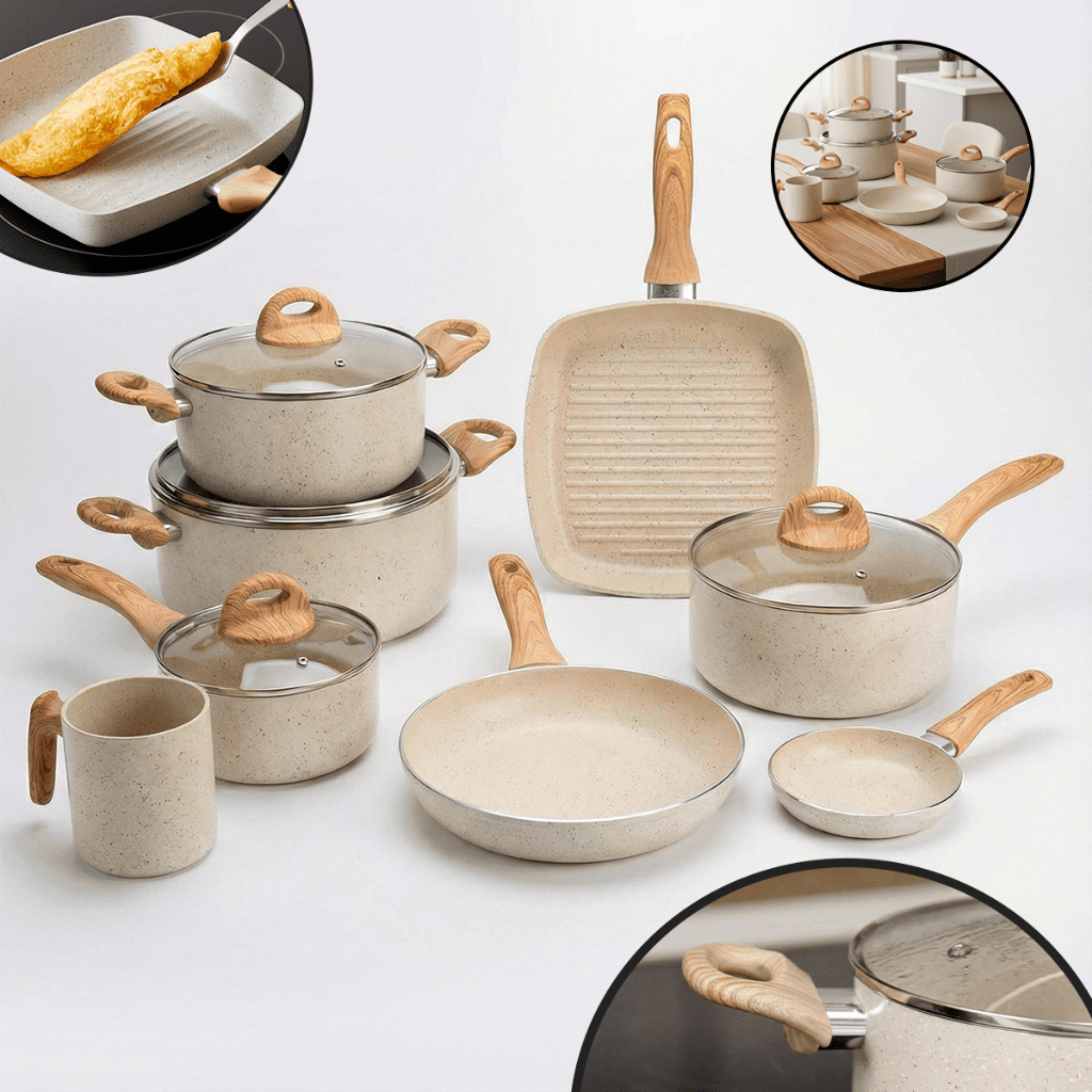 Jogo Panelas Cerâmica Antiaderente Gás e Elétri