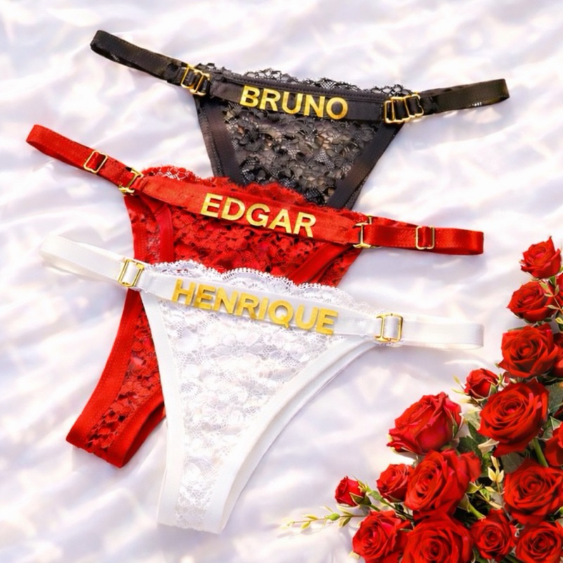 Calcinha Personalizada com Nome e Frase Calcinhas 