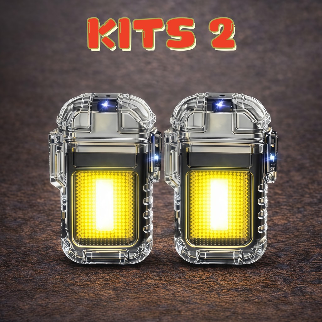 Isqueiro com Lanterna LED Recarregável USB Portá