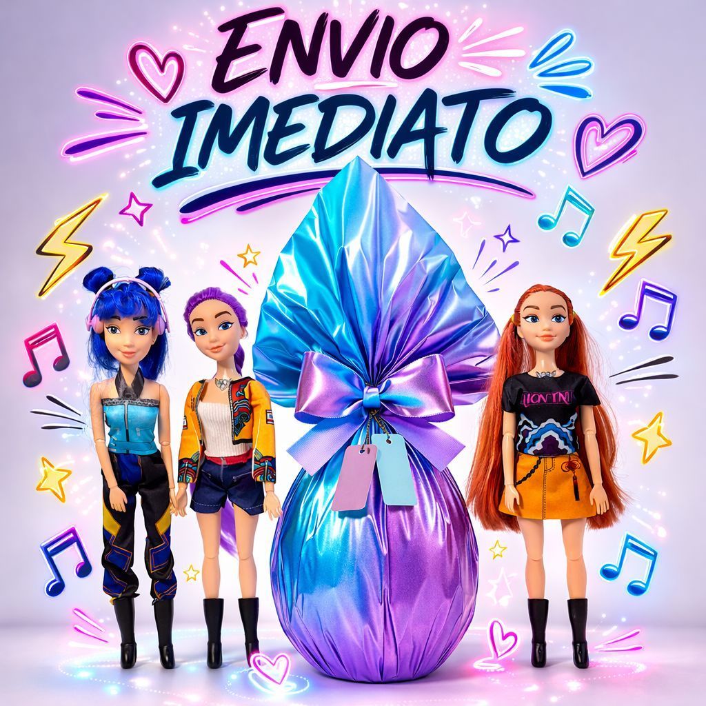 Kit Ovo De Páscoa + Boneca Guerreiras do KPop 250
