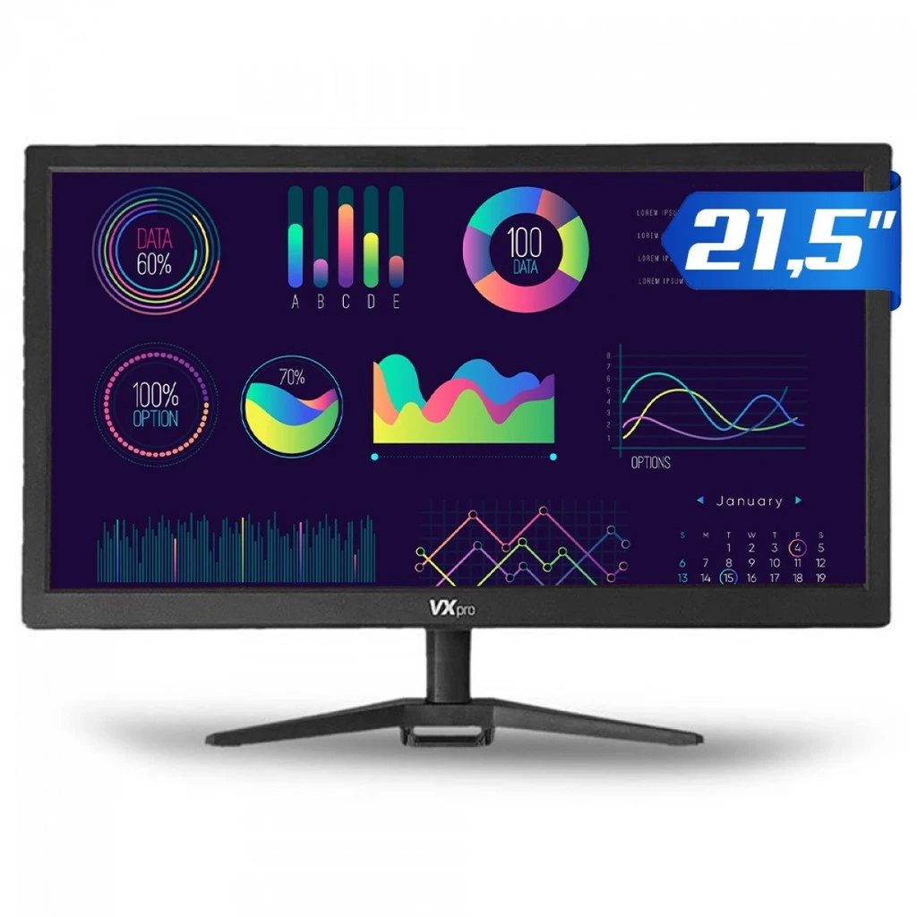 MONITOR VXPRO VX215X, 21.5 POL., WXGA, 75HZ, HDMI/