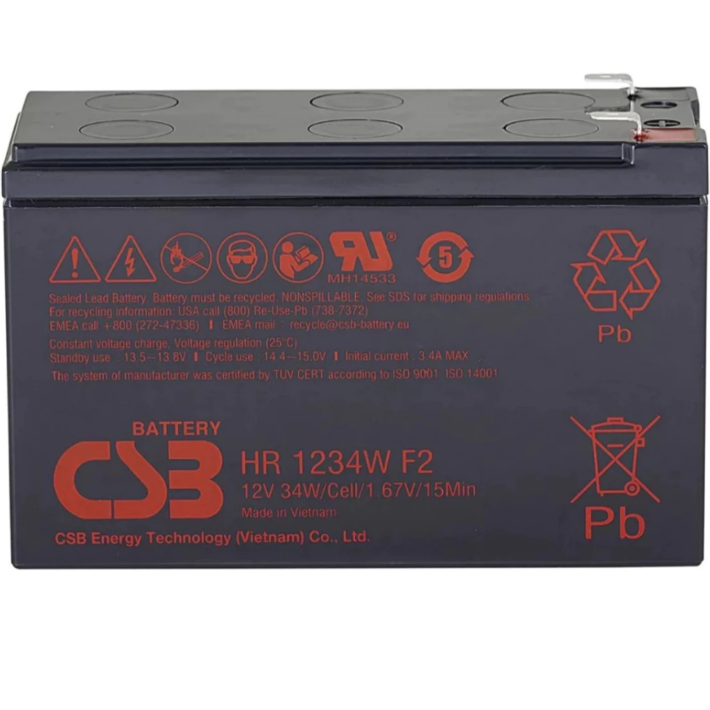 Bateria Selada CSB 12V 9Ah Vrla Nobreak, Alarmes, 