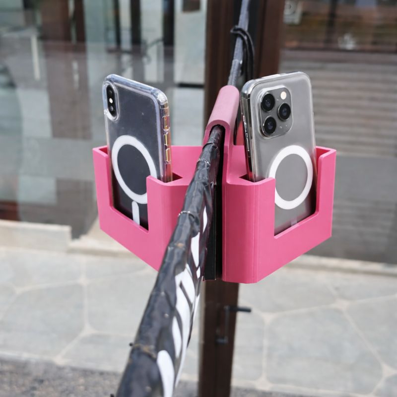 Suporte Para 2 Celular Rede pebolim beach tennis v