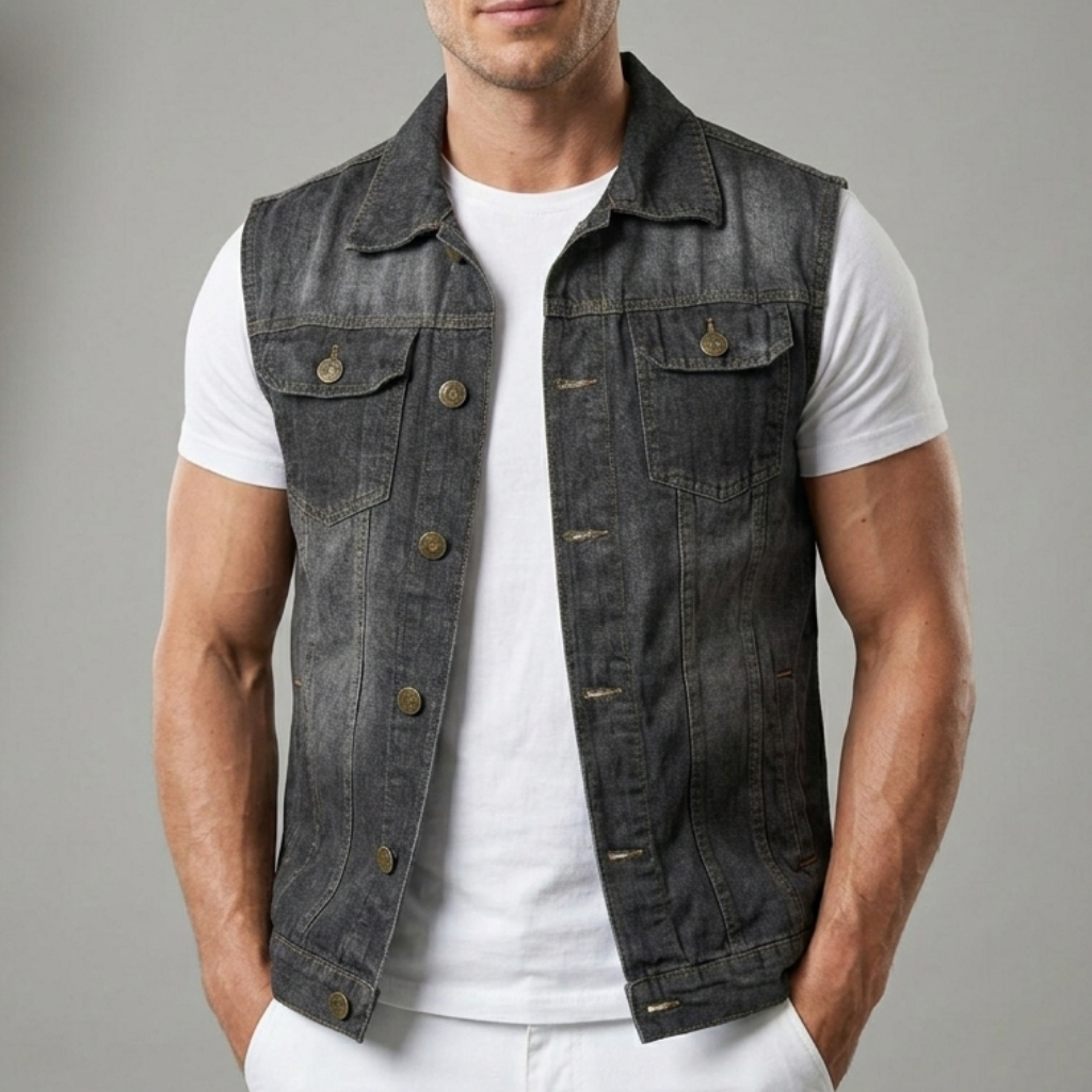 Colete Masculino Motociclista Jeans Promoção 202