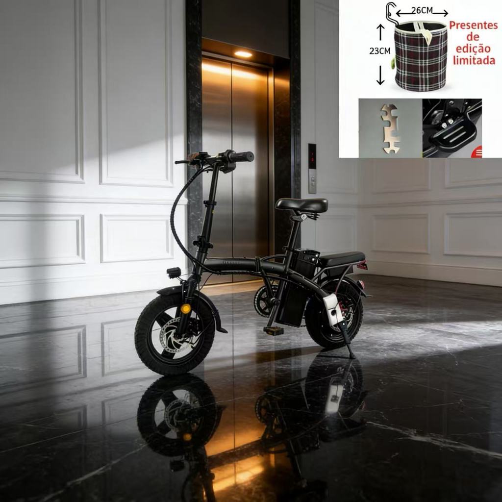 Bicicleta Elétrica 48V Dobrável para Cidade Eco