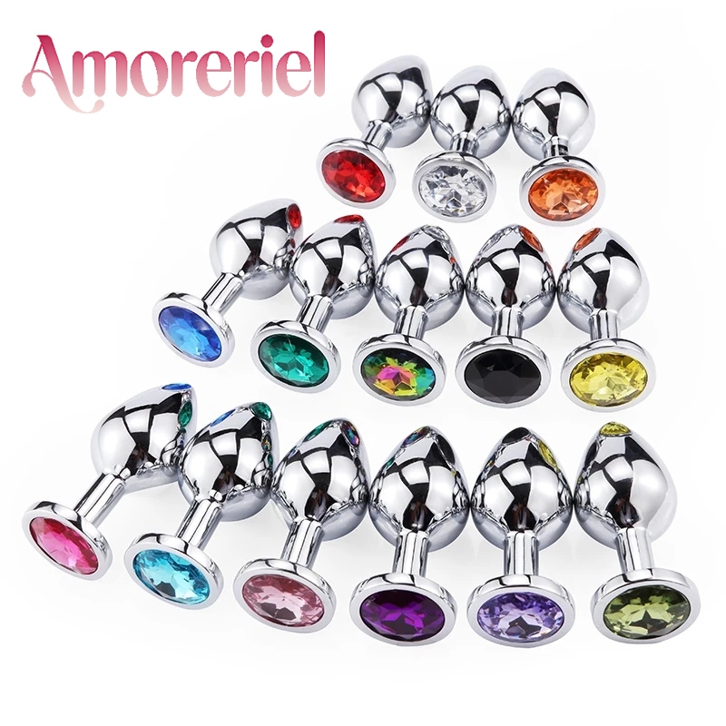 Plug Anal em Aço Inox Polido com Detalhe de Joia 