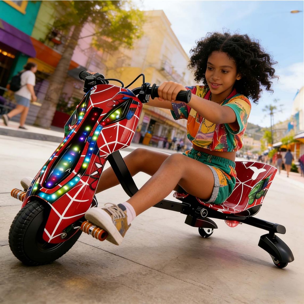 Triciclo elétrico drift com Bluetooth luzes ultra