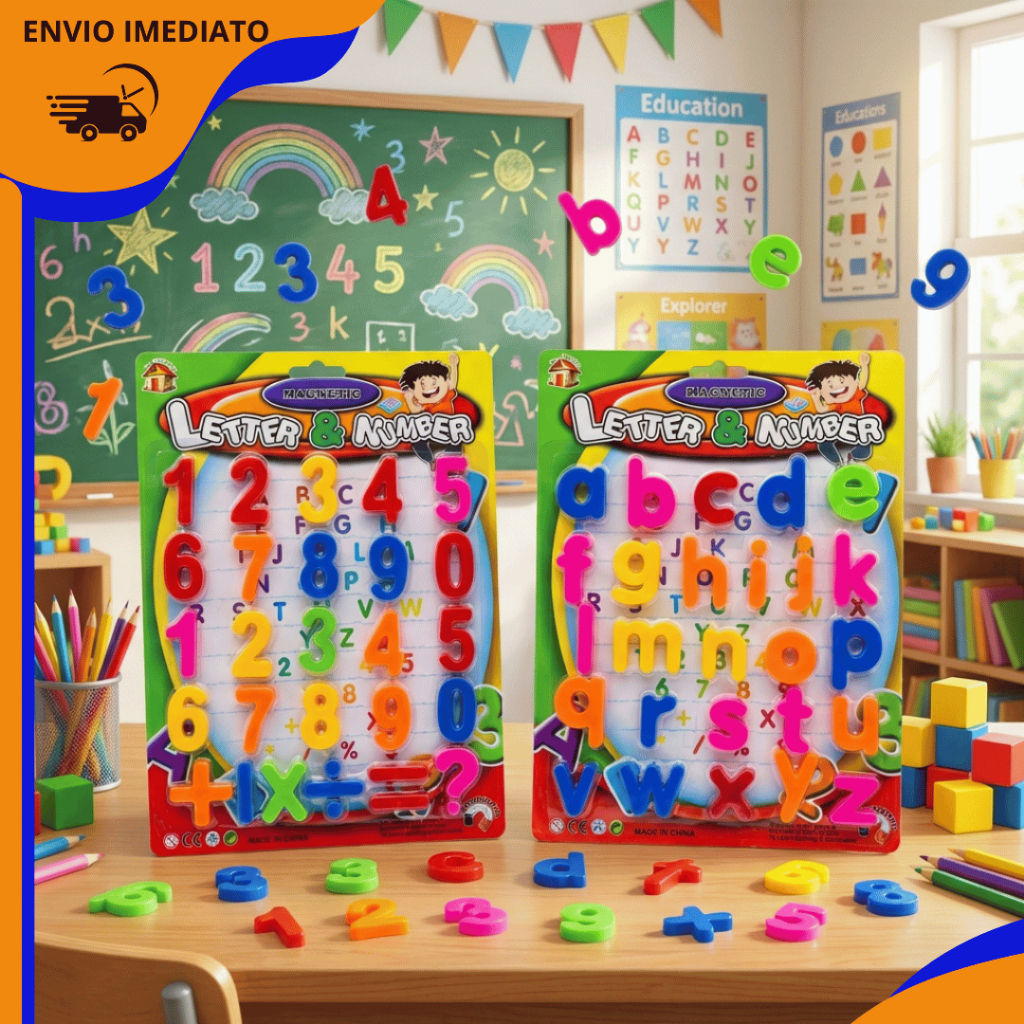Letras e Números Magnéticos Coloridos  Diversão