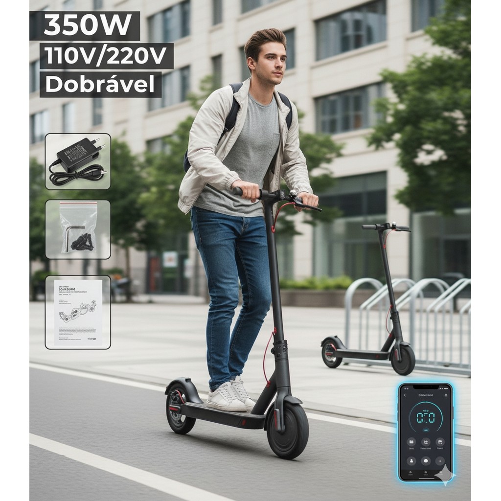 Patinete Elétrico Potente 350W para Transporte Di
