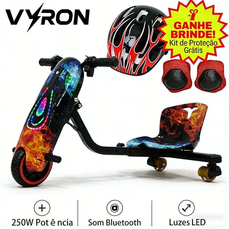 Triciclo Elétrico Infantil Drift VYRON 350W 8 Pol
