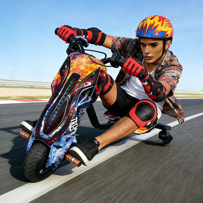 Triciclo Elétrico Drift para Crianças e Adultos 
