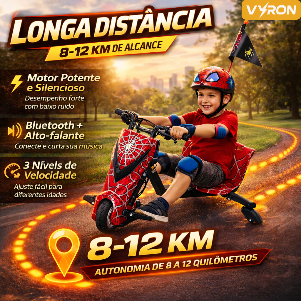 VYRON Triciclo Elétrico Drift Velocidade Ajustáv