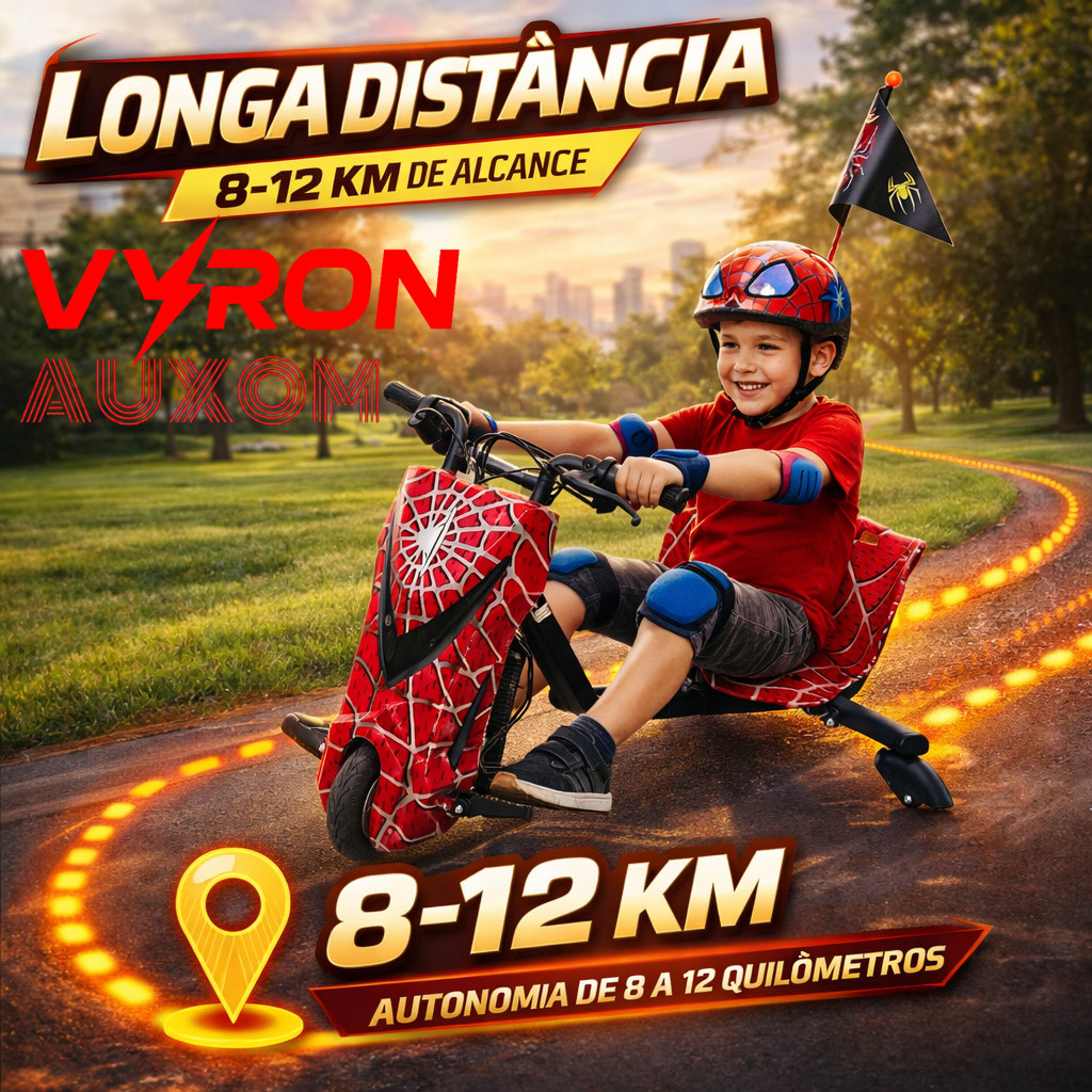 VYRON Triciclo Elétrico Drift Trike Infantil e Ad