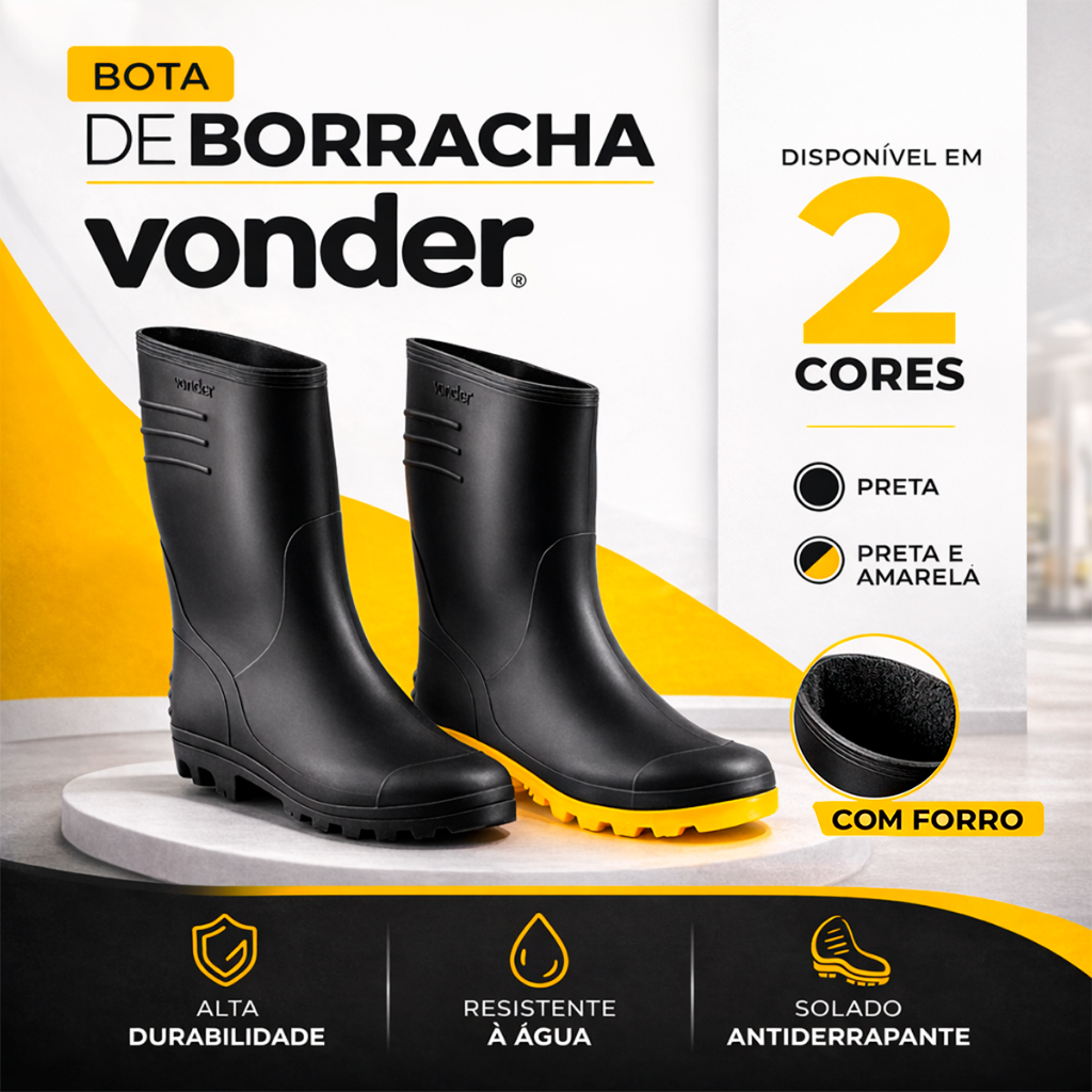 Bota PVC Borracha Chuva Motociclista Moto Imperme�