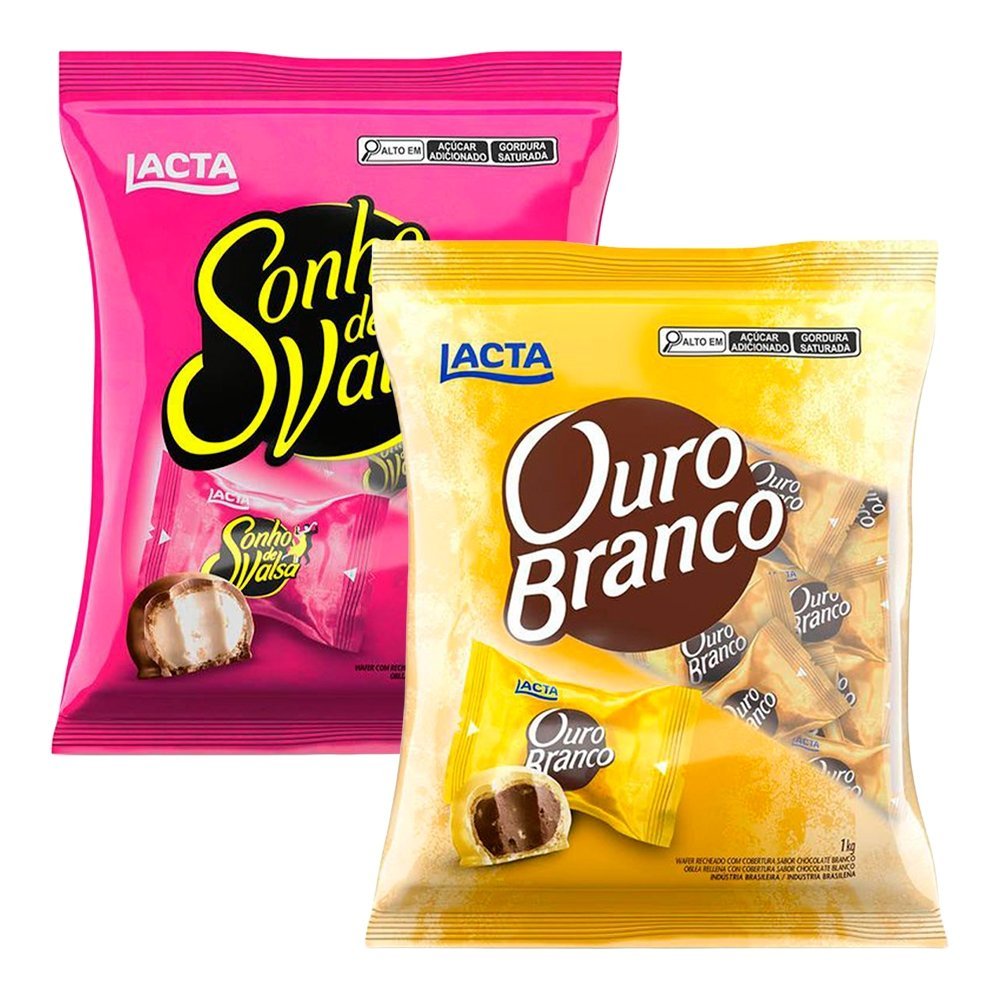 Kit Chocolate Ouro Branco 1Kg + Sonho de Valsa 1Kg