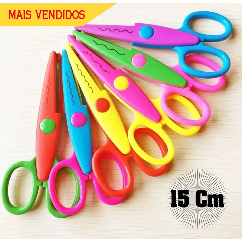 Kit 6 Tesoura Decorativas Artesanato Picotar Scrap