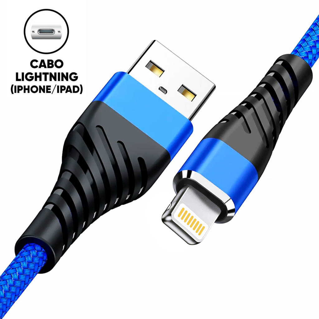 Cabo Carregador 2 Metros iPhone Carregamento Rápi