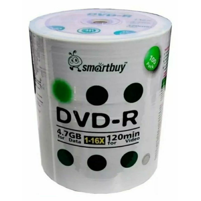100 DVD-R SMARTBUY LOGO 4.7 GB 120 MINUTOS 16X LOG