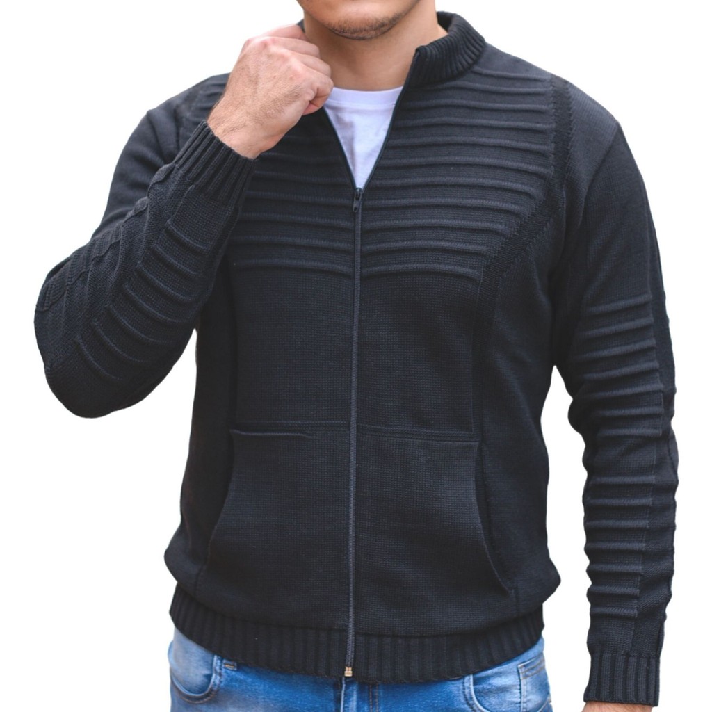 Casaco De Frio Lã Tricot Masculino Jaqueta Mascul
