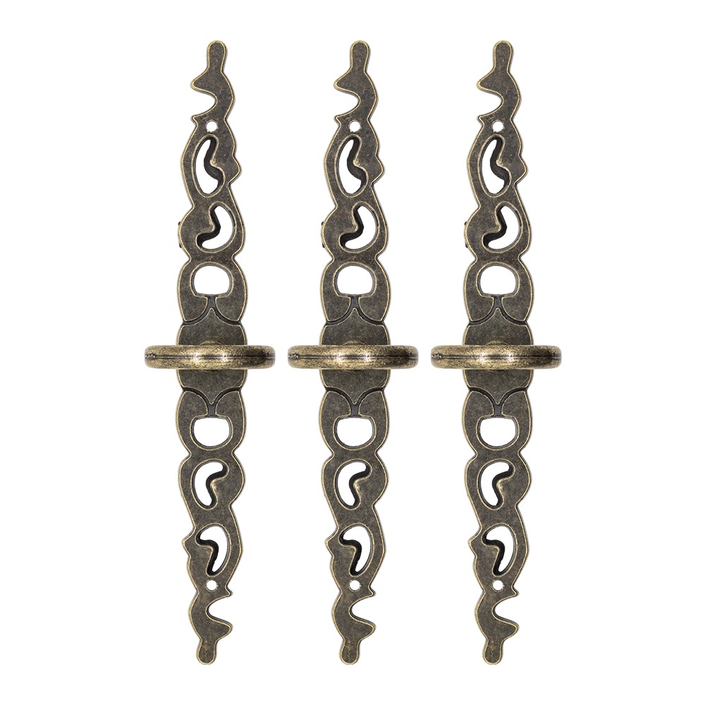 Kit 3 Puxadores Ouro Antigo Colonial Alca Porta De