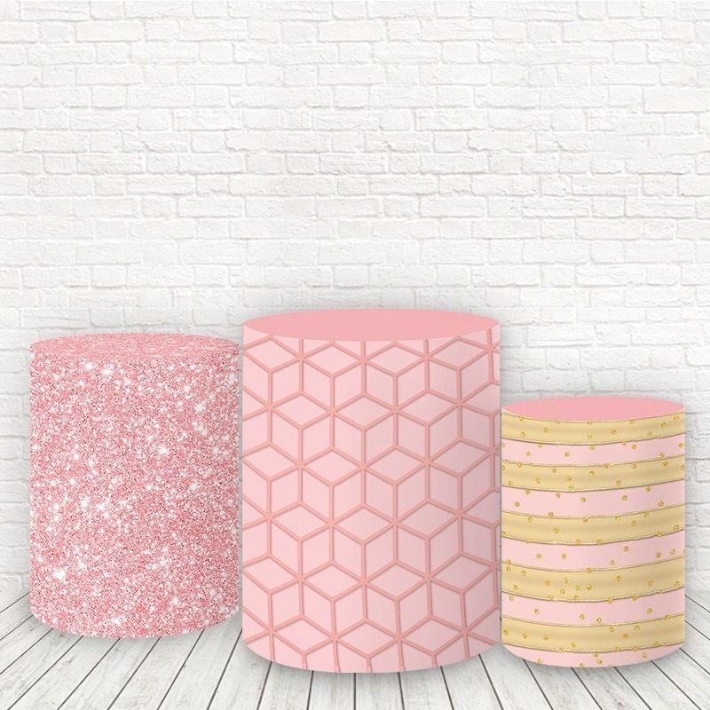 Trio Capas Cilindros Geométrica Rosa FCC-019 Tama