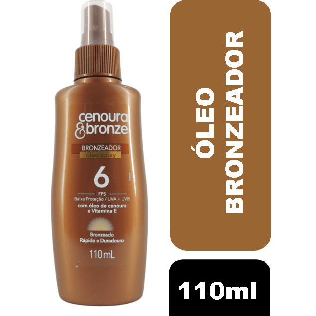 Óleo Bronzeador em Spray Cenoura e Bronze FPS 6 &