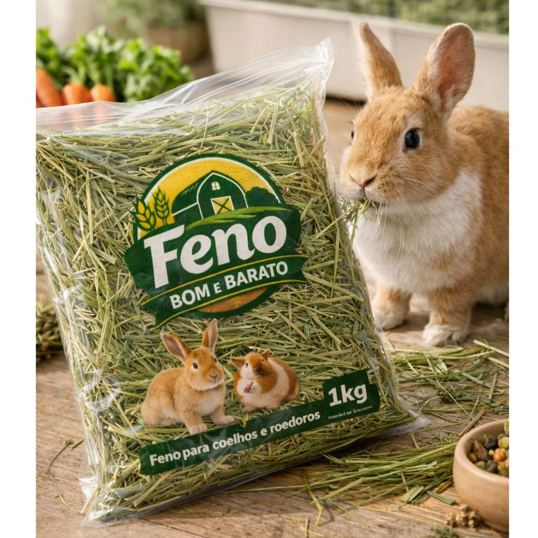 2Kg Feno Bom e Barato Para Porquinho Da India, Coe