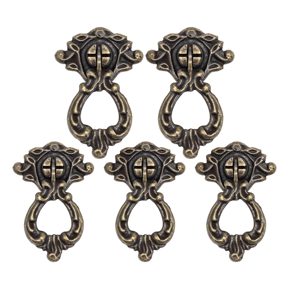 5 Puxadores Ouro Velho Colonial Alca Trento Gaveta