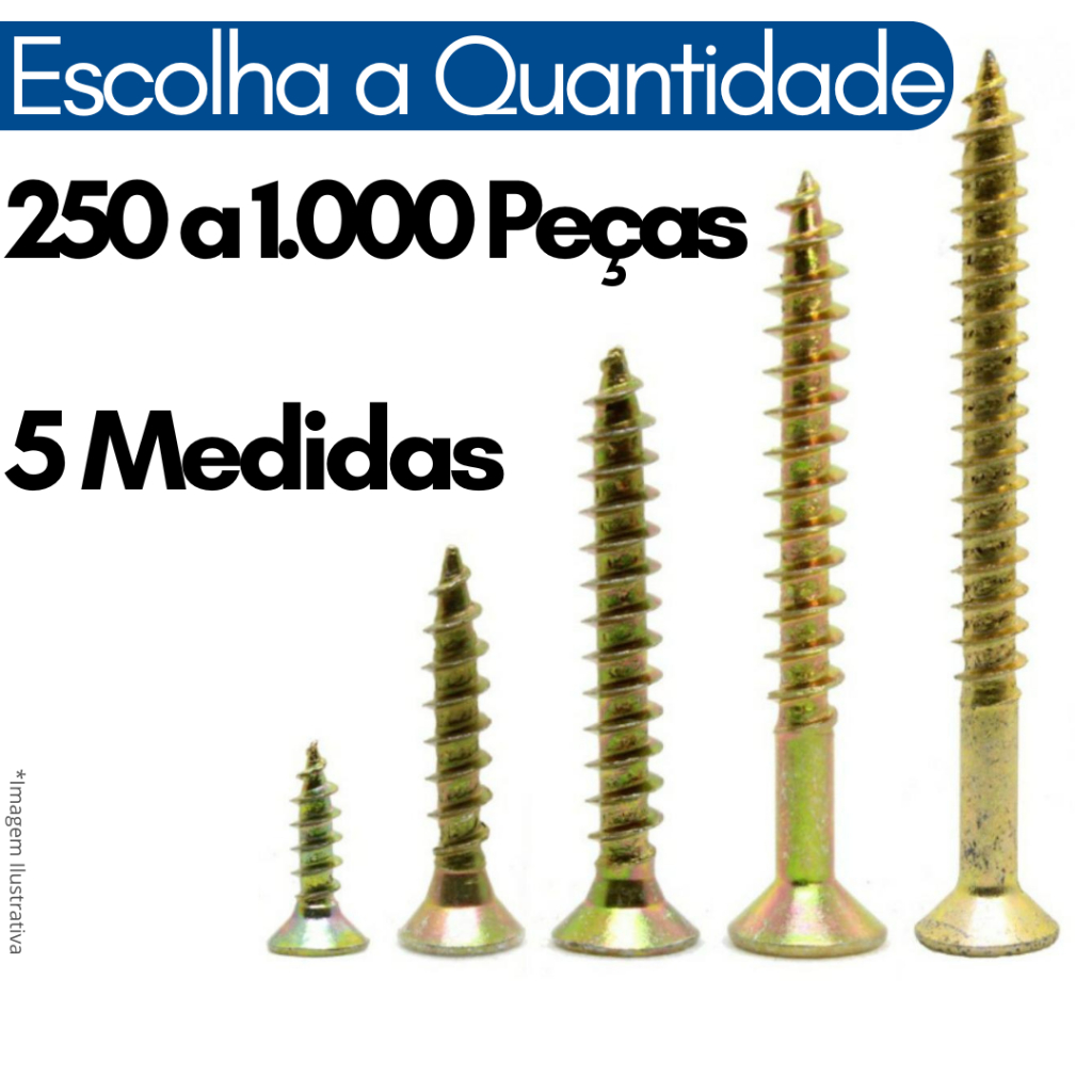 Kit Parafuso Para Madeira Philips Kit Marceneiro c