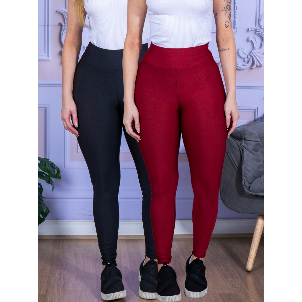 Kit 2 Calças Legging Lisa Fitness Feminina Suplex
