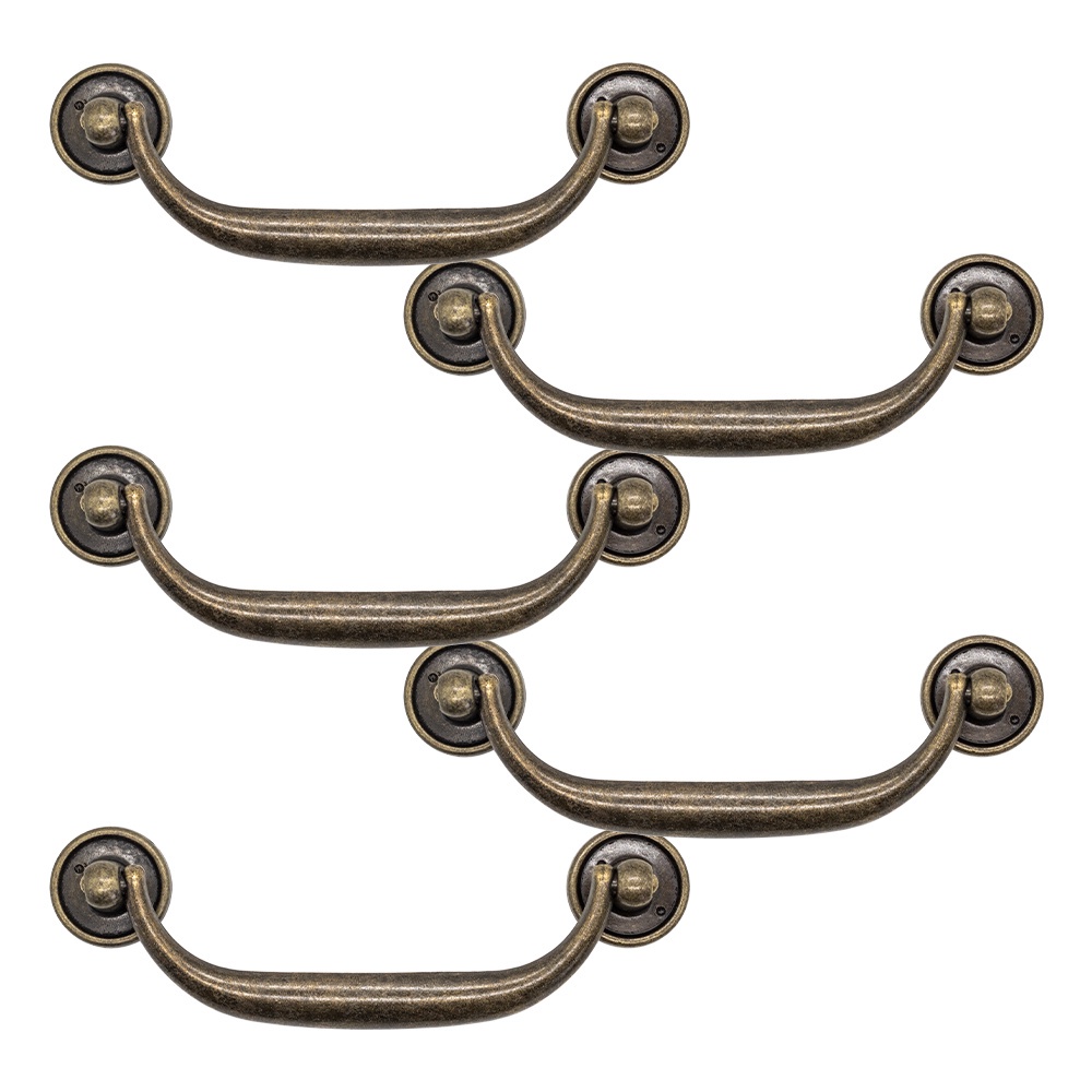 5 Puxadores Ouro Velho Colonial Alca Andria Gaveta