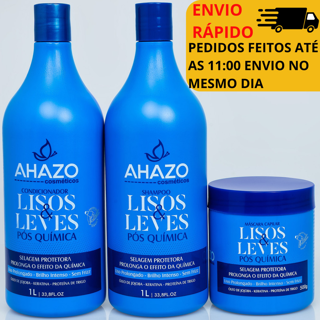 Kit Shampoo e Condicionador Pós Química 1L Ahazo
