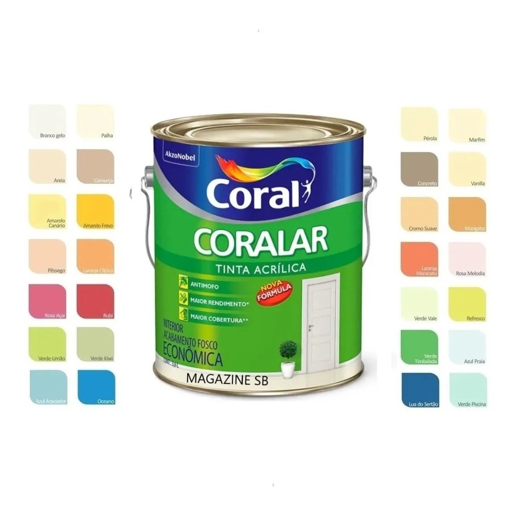 Tinta Coralar Anti Mofo Acrica Parede 3,6 Litros E