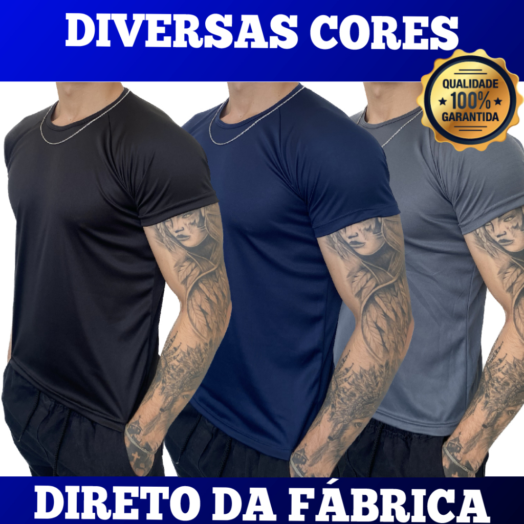 Promoção Camiseta Dry Fit Masculina Lisa –