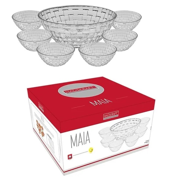 Conjunto de sobremesa vidro 7 peças Maia Hauskraf