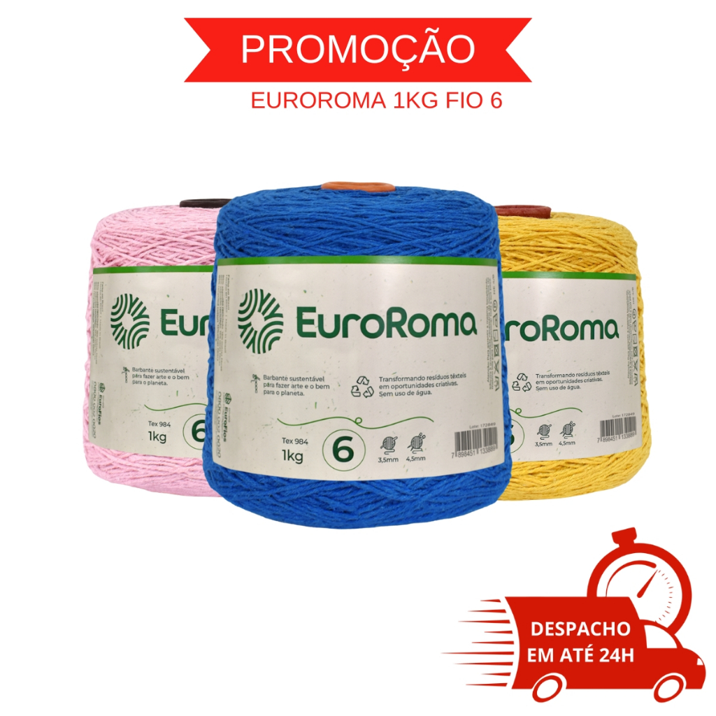 Barbante Euroroma 1kg Fio 6 Várias Cores
