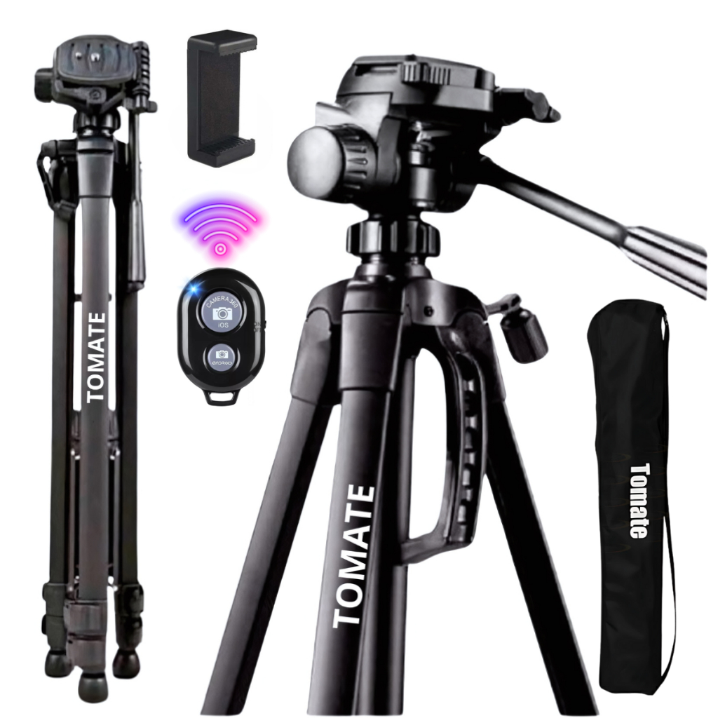 Tripé Profissional Para Câmera E Celular Tomate 