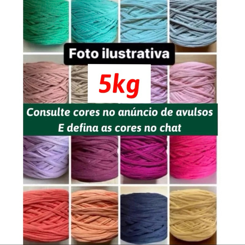 5kg fio de malha residual Tapeteco – Cores a
