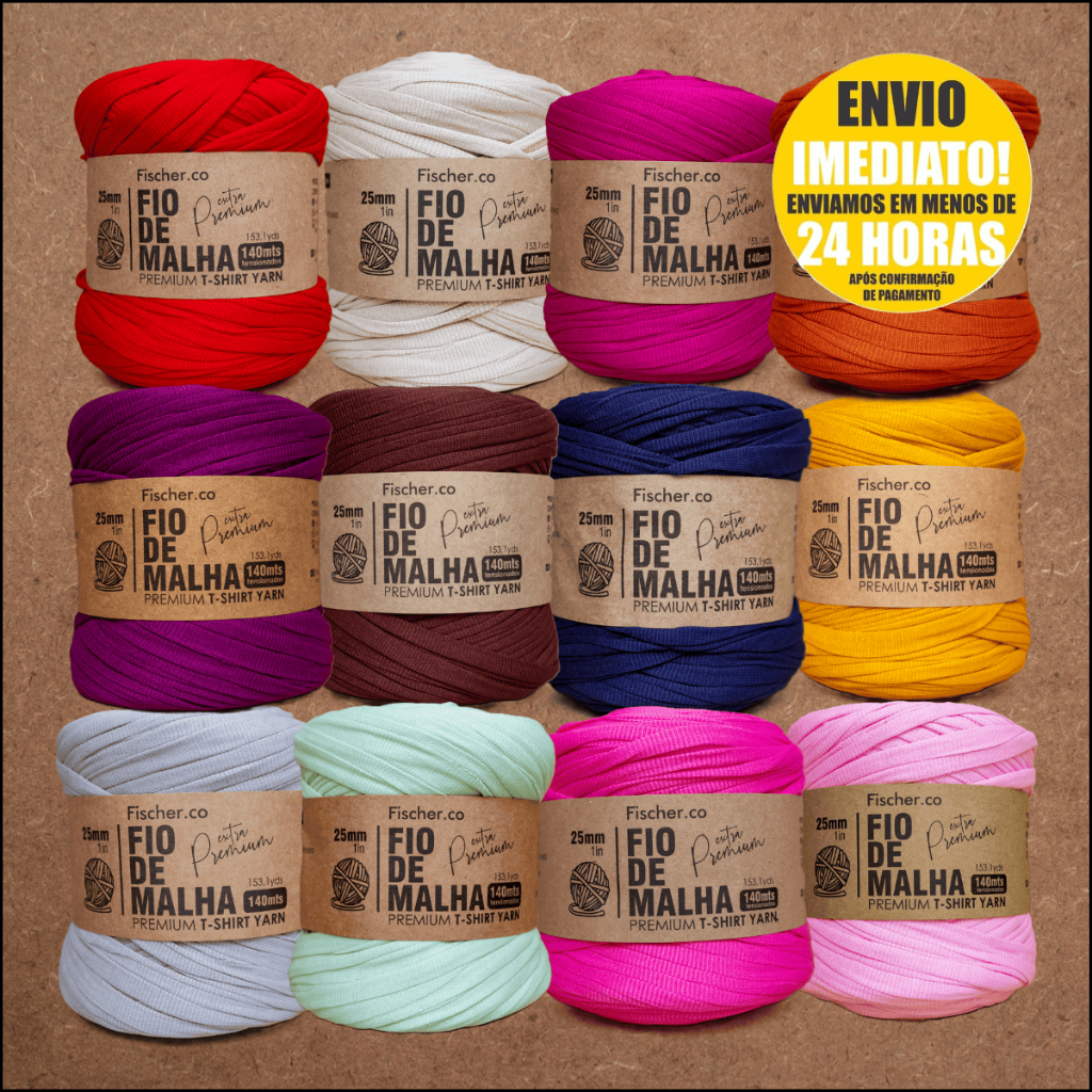 Fio de malha Premium para Crochê Extra Rosa Preto