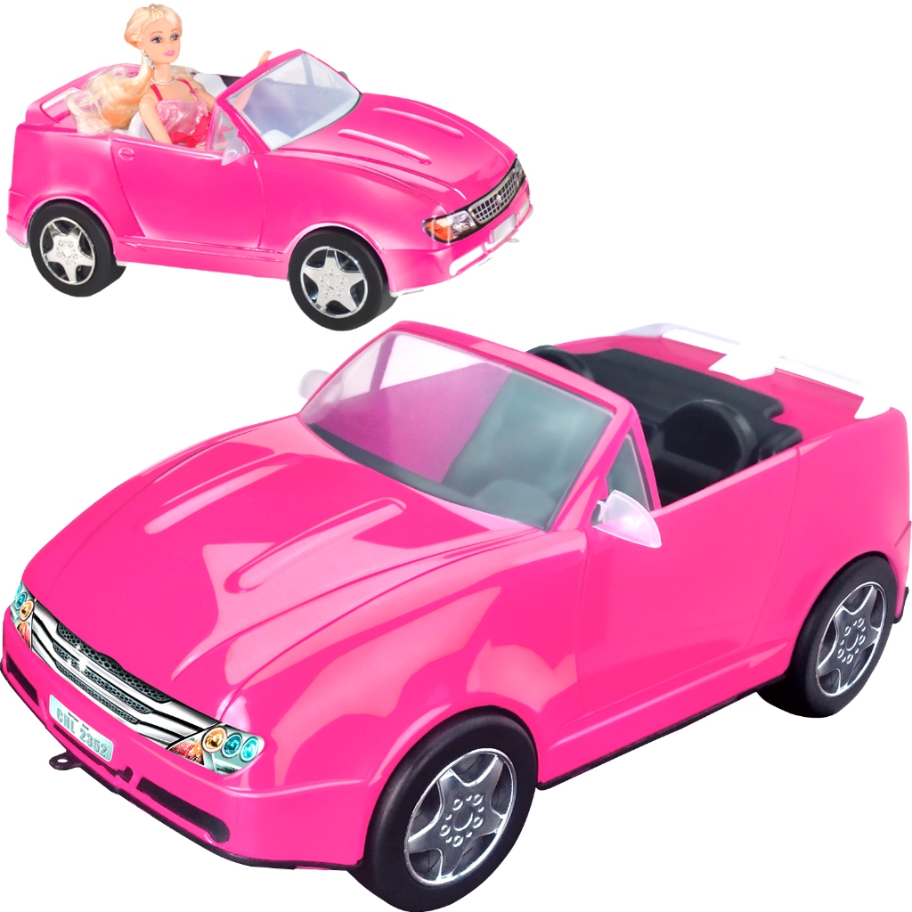 Carro De Boneca Rosa Fashion Carrinho Conversível