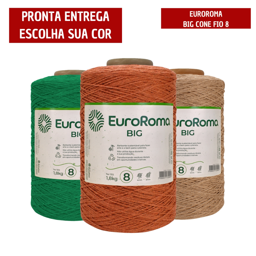 Barbante EuroRoma Big Cone Colorido NR 8 1373m 1,8
