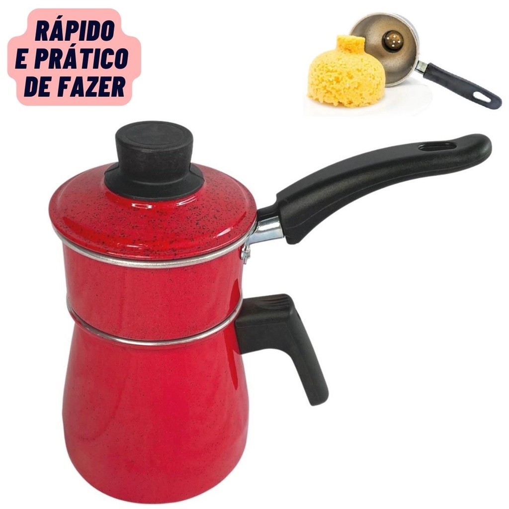 Cuscuzeiro Individual Vermelho 2 em 1 Cozi Vapore 