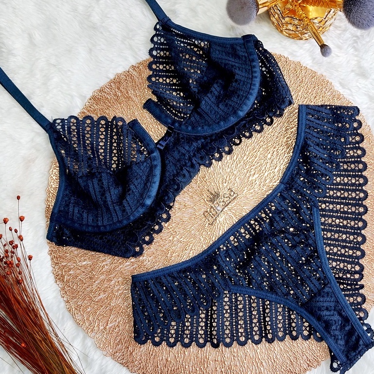 Conjunto Renda Safira Com Arco CJS001