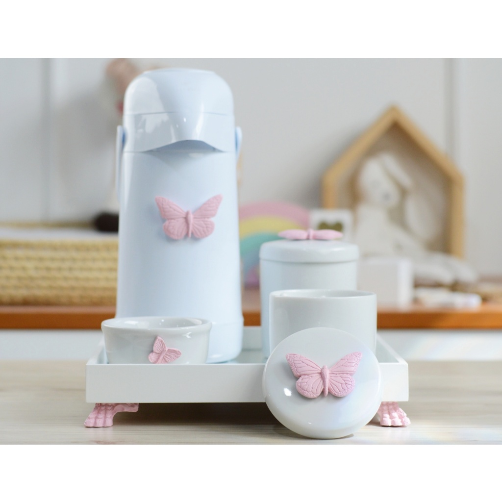 Kit Higiene Bandeja Porcelana Bebê Térmica Moder