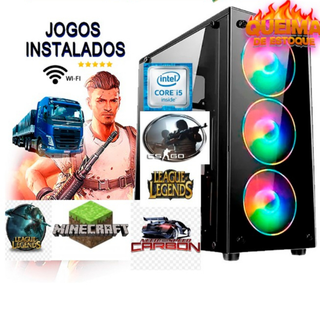 computador cpu gamer intel i5 16gb estudos escrito