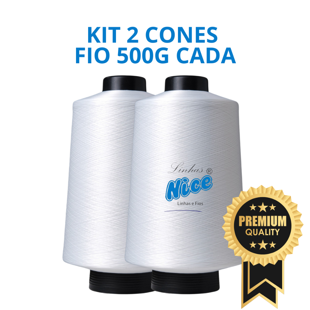 Kit Fio Overloque 500G – 2 Cones, Fio para C
